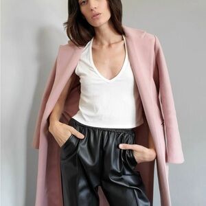 NWT LBLC Vegan Leather Milla Faux Black Pants XS High Waisted Trouser